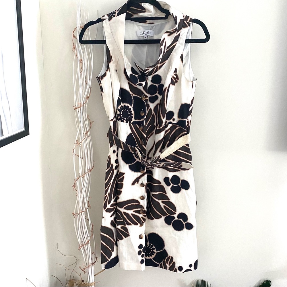 Elegant Black and White Floral Dress